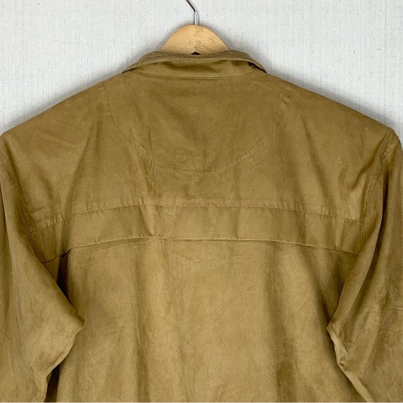 Weatherproof~NWT~Men’s Tan Faux‎ Suede Collared Pullover~Sz L - Picture 6 of 10